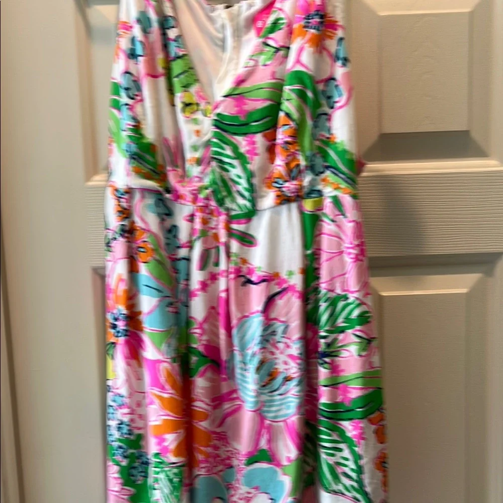 Lilly Pulitzer Tropical Pink and Green baby doll style tank shirt - Picture 14 of 14